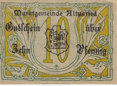 Аверс банкноты 10 fenigów (Niemcy) 1920