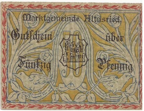 Аверс банкноты 50 fenigów (Niemcy)