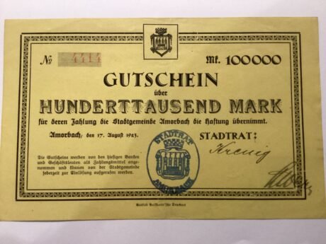 Аверс банкноты 100000 marek (Niemcy) 1923