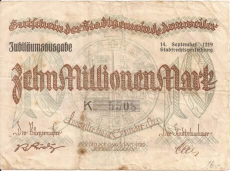 Аверс банкноты 10000000 marek (Niemcy) 1923