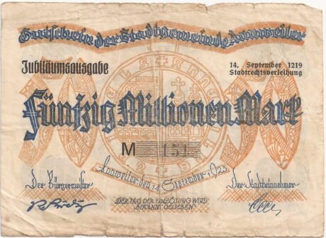 Аверс банкноты 50000000 марок (Германия) 1923 года