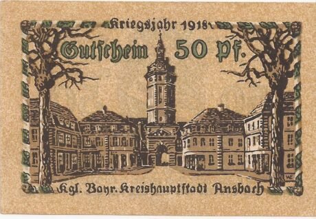 Реверс банкноты 50 fenigów (Niemcy) 1918