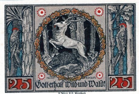 Реверс банкноты 25 fenigów (Niemcy) 1920