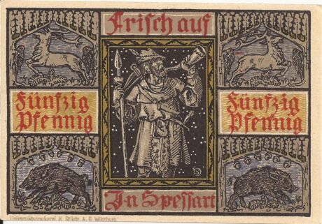 Реверс банкноты 50 пфеннигов (Германия)