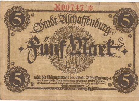 Аверс банкноты 5 марок (Германия)