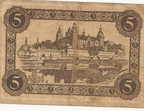 Реверс банкноты 5 марок (Германия)