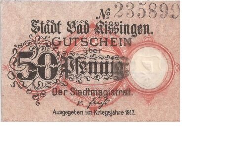 Аверс банкноты 50 fenigów (Niemcy) 1917