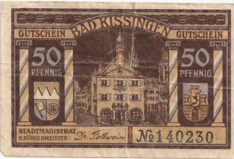 Аверс банкноты 50 fenigów (Niemcy) 1919