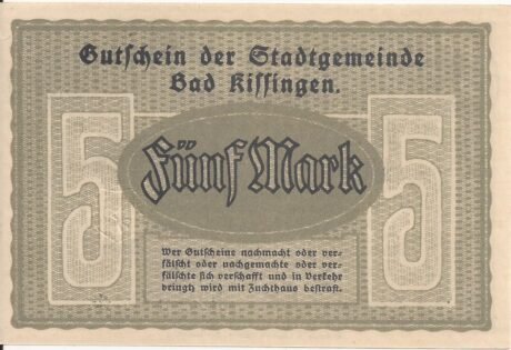 Реверс банкноты 5 marek (Niemcy) 1918