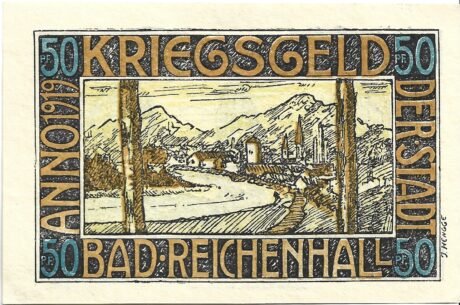 Реверс банкноты 50 fenigów (Niemcy)