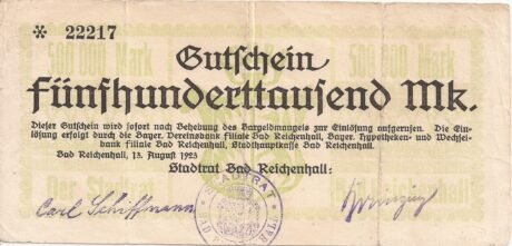 Аверс банкноты 500000 marek (Niemcy) 1923
