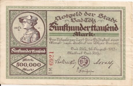 Аверс банкноты 500000 marek (Niemcy) 1923
