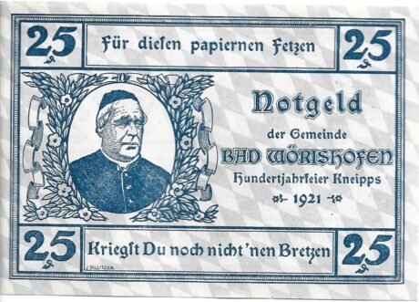 Аверс банкноты 25 fenigów (Niemcy) 1921