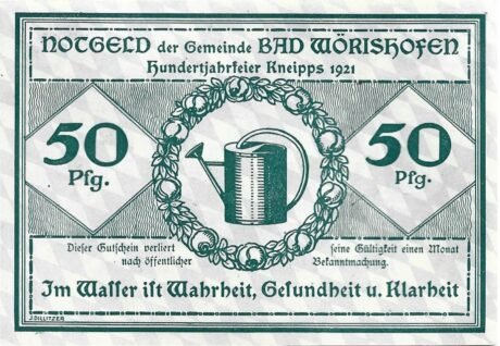 Аверс банкноты 50 fenigów (Niemcy) 1921