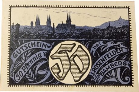 Реверс банкноты 50 пфеннигов J. Rosenfelder (Германия) 1920 года