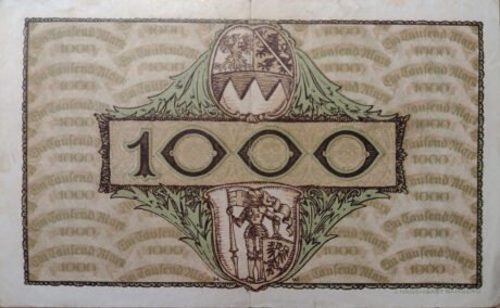 Реверс банкноты 1000 marek (Niemcy) 1922