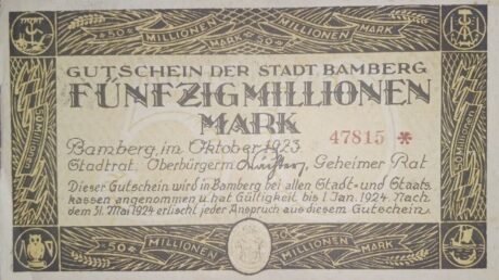 Аверс банкноты 50000000 марок (Германия) 1923 года