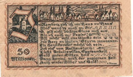 Реверс банкноты 50000000 марок (Германия) 1923 года