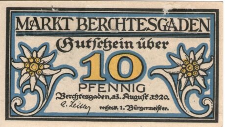 Аверс банкноты 10 пфеннигов (Германия) 1920 года