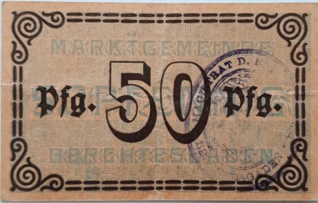 Реверс банкноты 50 fenigów (Niemcy) 1917
