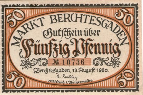 Аверс банкноты 50 пфеннигов (Германия) 1920 года