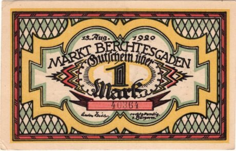 Аверс банкноты 1 marka (Niemcy) 1920