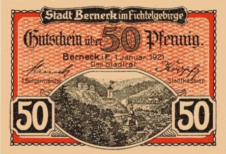 Аверс банкноты 50 fenigów (Niemcy) 1921