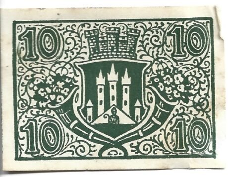 Реверс банкноты 10 fenigów (Niemcy) 1921