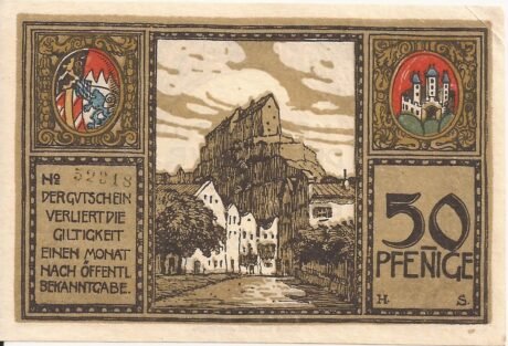 Аверс банкноты 50 fenigów (Niemcy) 1918