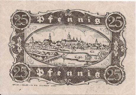 Реверс банкноты 25 fenigów (Niemcy) 1920