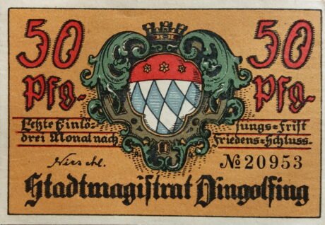 Аверс банкноты 50 fenigów (Niemcy) 1918