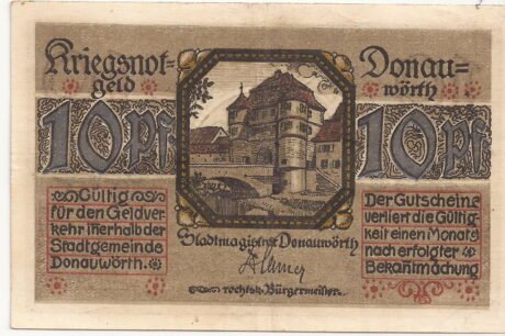 Аверс банкноты 10 fenigów (Niemcy) 1918