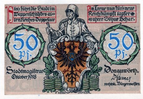 Аверс банкноты 50 fenigów (Niemcy) 1918