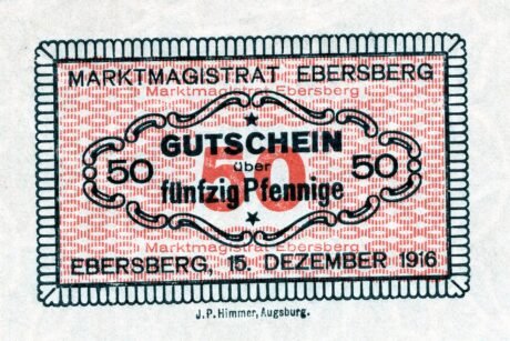 Аверс банкноты 50 fenigów (Niemcy) 1916