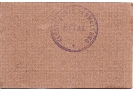 Реверс банкноты 10 fenigów Klostergutsverwaltung Ettal (Niemcy)