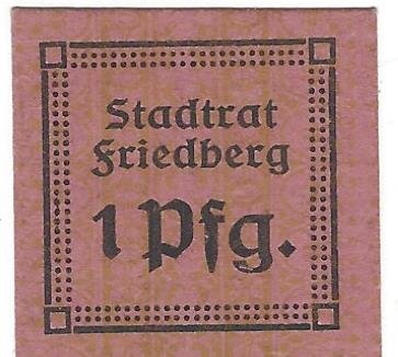 Аверс банкноты 1 fenig (Niemcy)