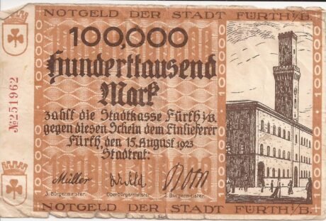 Аверс банкноты 100000 marek (Niemcy) 1923