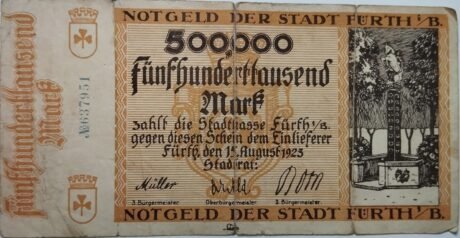 Аверс банкноты 500 000 marek (Niemcy) 1923