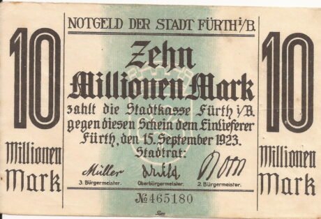 Аверс банкноты 10000000 marek (Niemcy) 1923