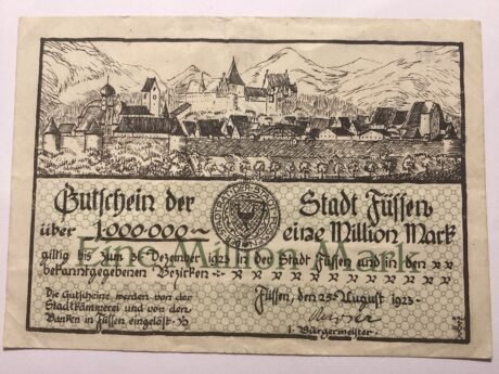 Аверс банкноты 1000000 marek (Niemcy) 1923