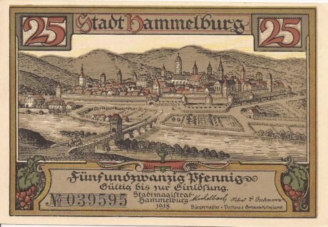 Аверс банкноты 25 fenigów (Niemcy) 1918