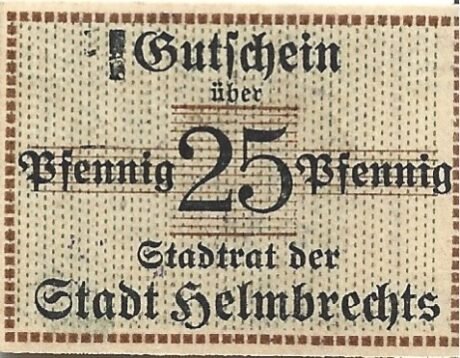 Аверс банкноты 25 fenigów (Niemcy)