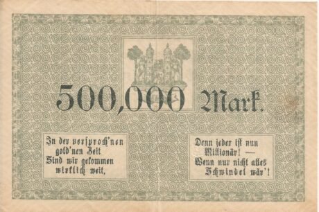 Реверс банкноты 500000 marek (Niemcy) 1923