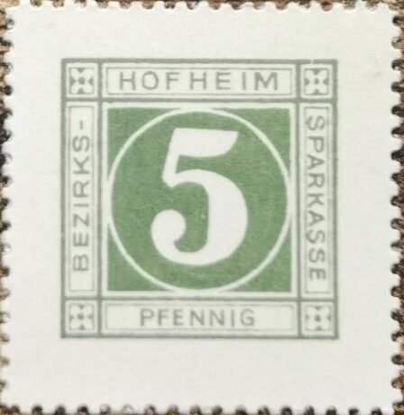 Аверс банкноты 5 fenigów Bezirkssparkasse (Niemcy) 1921