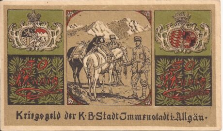 Реверс банкноты 50 fenigów (Niemcy) 1918