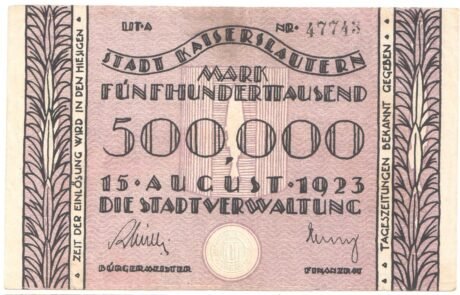 Аверс банкноты 500000 marek (Niemcy) 1923