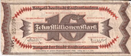 Аверс банкноты 10000000 marek (Niemcy) 1923
