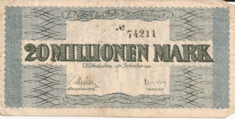 Аверс банкноты 20000000 marek (Niemcy) 1923