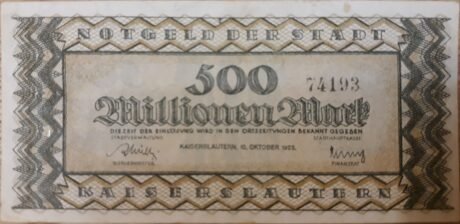 Аверс банкноты 500 000 000 marek (Niemcy) 1923