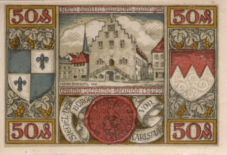 Реверс банкноты 50 fenigów (Niemcy) 1920